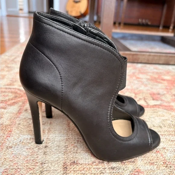 Gianni Bini Black Peep-Toe Ankle Booties - Picture 6 of 7